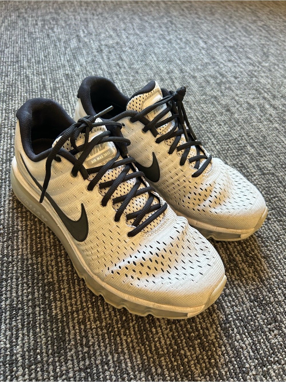 Nike Men’s Running Sneakers — Cream with Black Swoosh